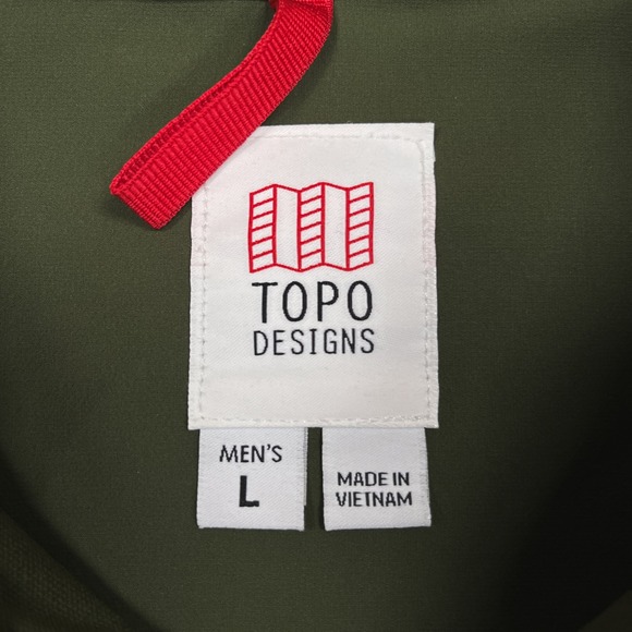 Topo Designs Tech Shirt Mens Large Green Snap Up Front Nylon Blend Gorpcore - Picture 9 of 12